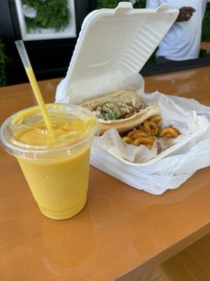 Chick N Philly combo with mango smoothie