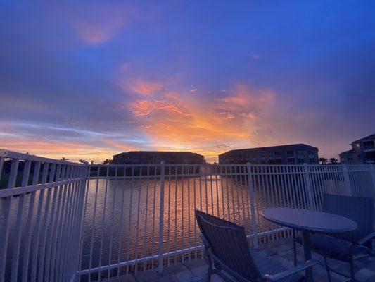 Sunset over the pond