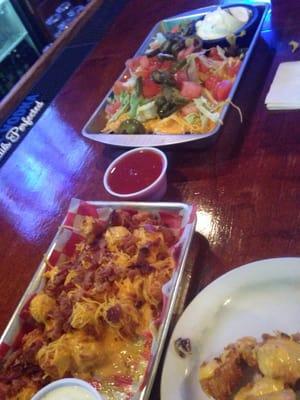 Bacon cheddar tator tots and nachos