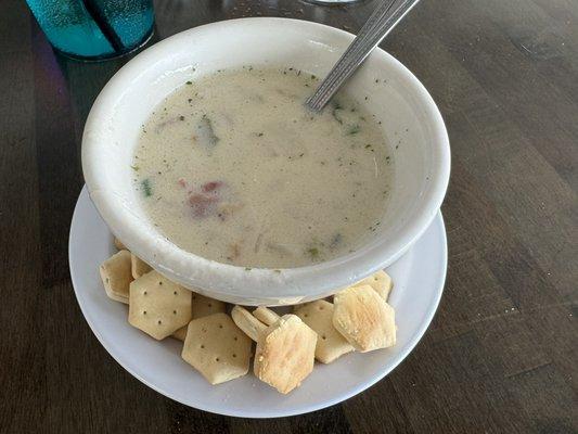 Clam chowder was legit.