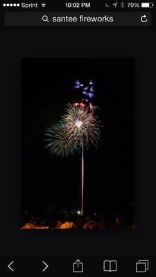 A great place to watch the fireworks in Santee,Ca.