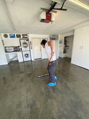 Epoxy coating our neighbors garage!