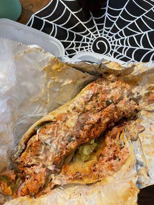 Chicken gyro - looks messy, tastes delicious