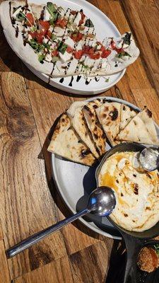 whipped feta and garlic naan app