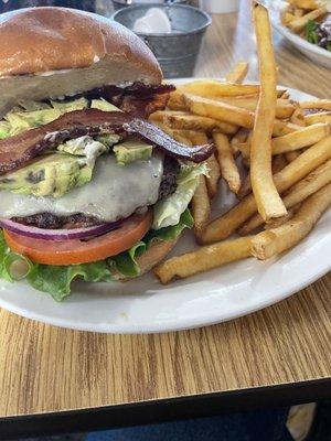 Avocado bacon burger