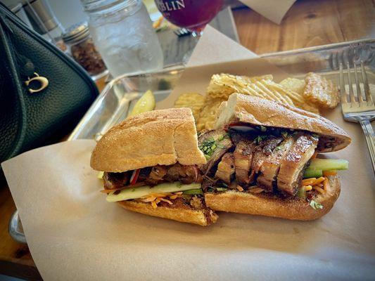 Pork Belly Bahn mi sandwich