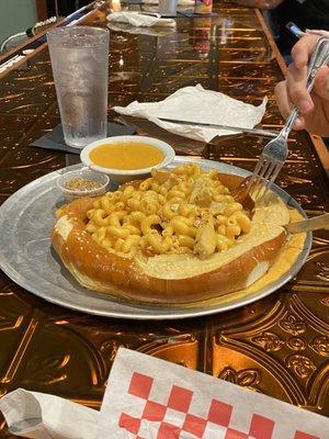 Enormous Pretzel with Buffalo Mac & Cheese