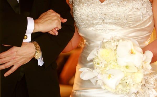 Bride with Father before walking down the aisle