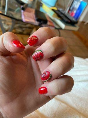 Fun watermelon summer nails!