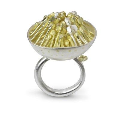 What a fabulous Feeler. It's totally touchable!
Hand fabricated from sterling silver and 18K gold.