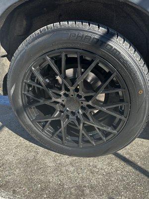 Nice tires coupled with a set of rims that look great on my car exclamation