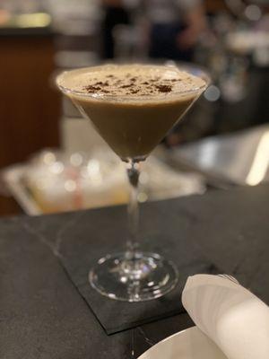 Cold brew Coffee Martini, specialty of the bartender working that night.