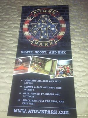 A-Town skate park brochure