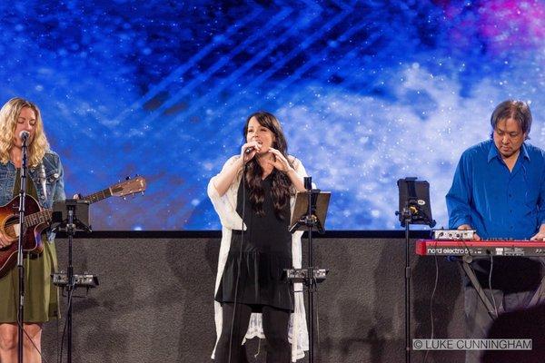 Worship team on the new stage in remodeled room | 2022 | 1985Luke Photography