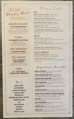 UPDATED Menu, as of September 2023 (page 5)