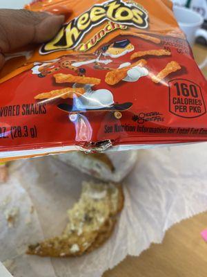 Hole in Cheetos bag