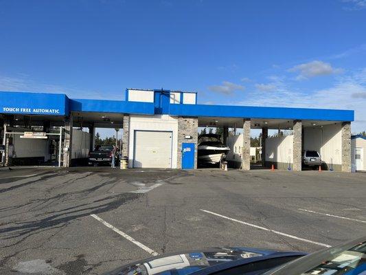 A car wash turned into a parking garage.