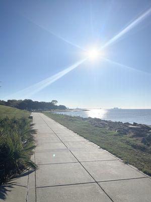 Walkway popular with fishermen.