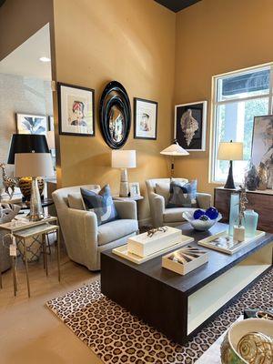 Styled living space at Patrick Day Home Gallery.