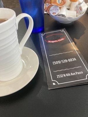 Coffee and menu