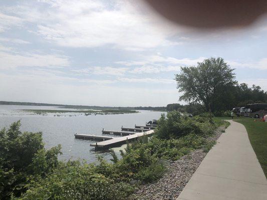 Waking path and boat docks