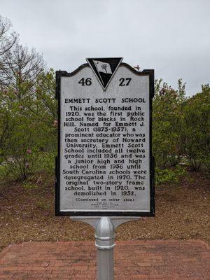 Emmett Scott Center Historical Marker