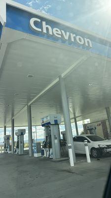 Front of gas station