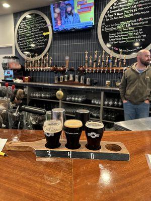 6B&G's bar... flight of their 3 stouts