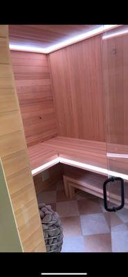 Sauna with LED lighting