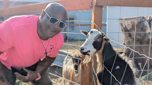 Darrin, Owner of Liggins Landscaping and his new friend.