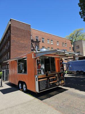 At Portland State University next to the library