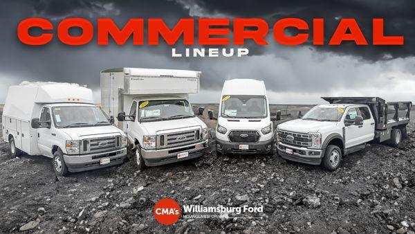 Unlock Your Business Potential with CMA's Williamsburg Ford!  Wide selection of Ford trucks & vans, custom solutions, and top-notch service!