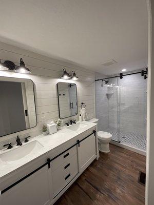 Completed bathroom remodel. We brought the farm to the house.