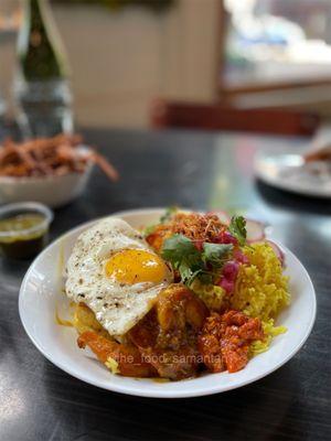 Coconut shrimp and rice bowl