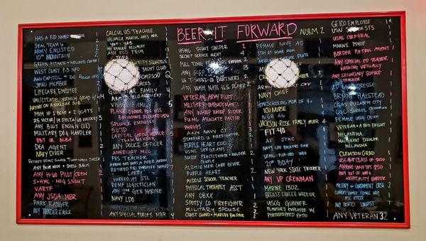 Their "Beer it Forward" wall... How cool is this?!?