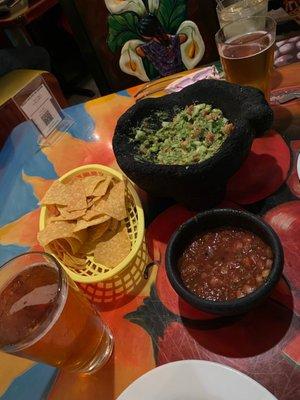 Guacamole and house salsa