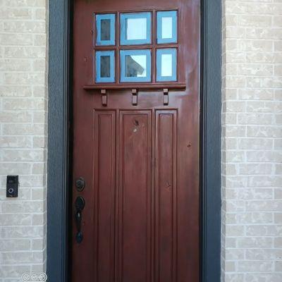 8 foot door full refinish (before) picture.