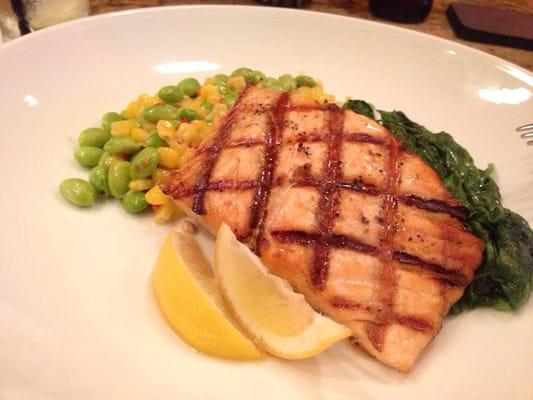 Salmon, spinach & succotash