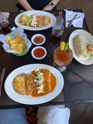 2 item combos and a super burrito with shredded beef