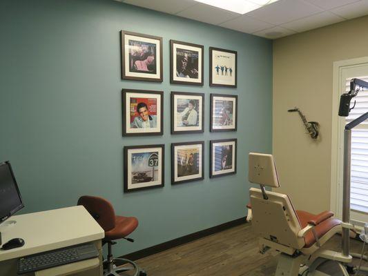 Enjoy our album cover artwork while you relax in our treatment room.