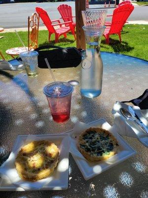 Quiche and Italian Soda. I like the spinach the most, but both are good!