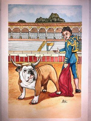 Perro Torro "Bulldog" Pet Portrait Fun original from the "Pet Portrait Pun" coloring book