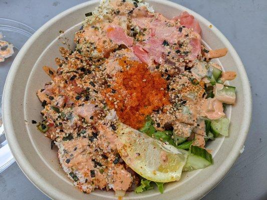 Poke Bowl with Hawaiian Tuna and Lomi Lomi Salmon