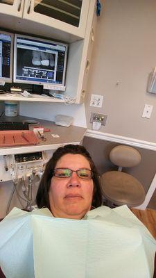 Getting my tooth fixed by my favorite dentist Dr Floyd.