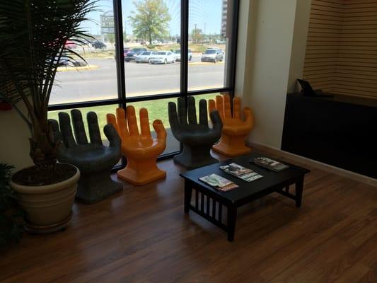 Cool hand chairs to sit in!