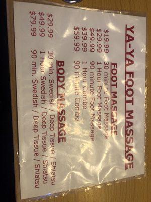 Price list