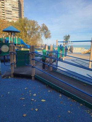 A view of the lake at the playground