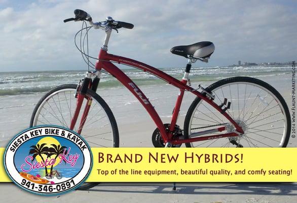 #BikeSiesta Join us. www.SiestaKeyBikeandKayak.com 941-346-0891 New Hybrid Bikes!