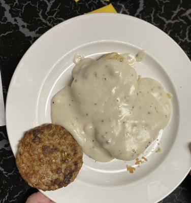 Half order of biscuits and gravy with sausage