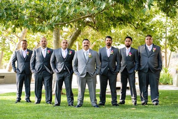 Groomsmen looking sharp with suits from the suit co